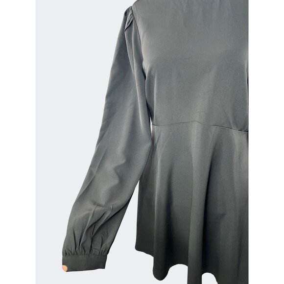 Lulus Follow Me Black Long Sleeve Dress Fit & Flare Dress Keyhole Back Medium - Picture 9 of 15